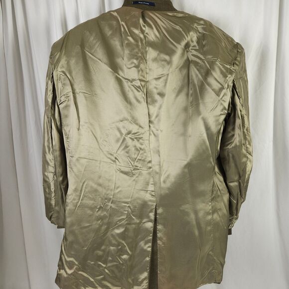 Vintage Chaps Ralph Lauren Mens 46R Khaki Tan Two Button Sports Coat Blazer - Picture 7 of 12